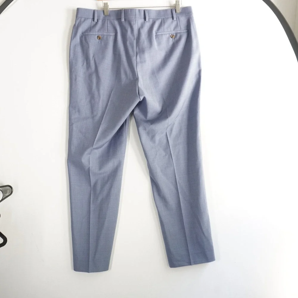 Lauren Ralph Lauren High Performance Wool Blue Dress‎ Pants Mens Trousers 38x32